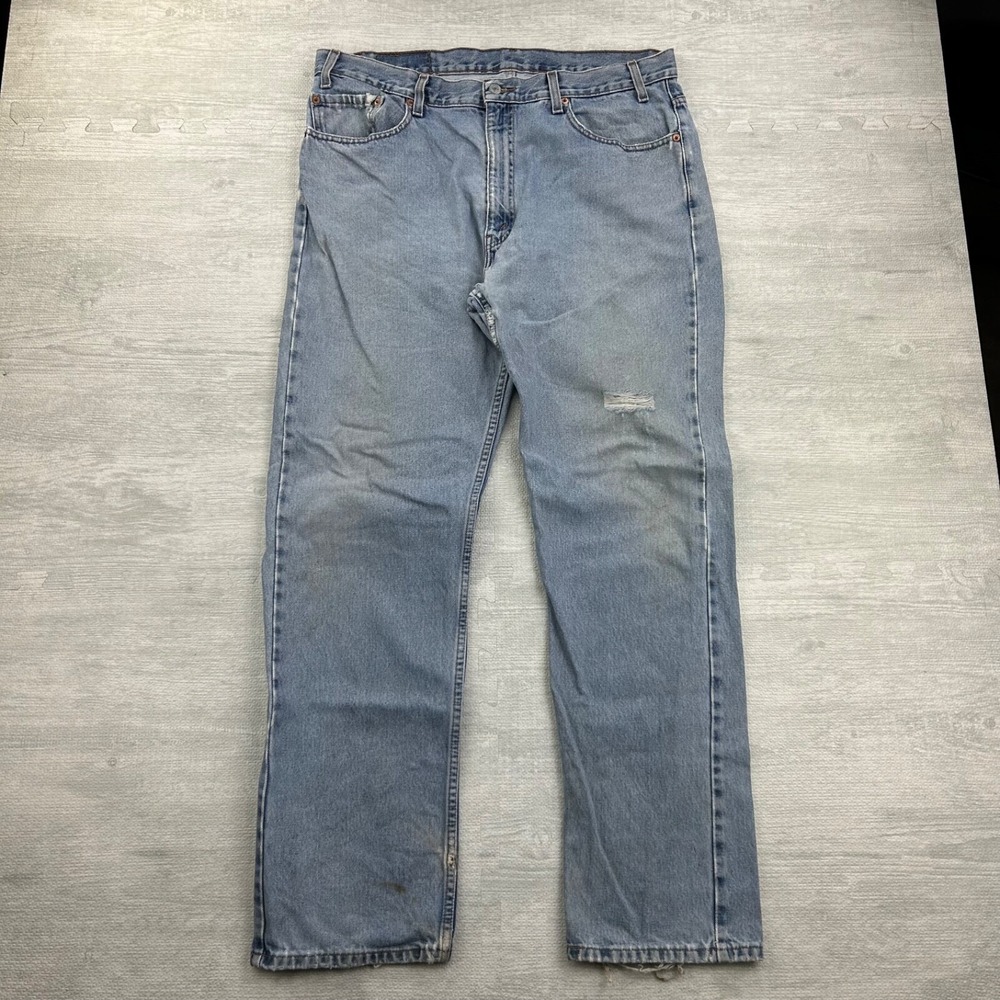 Vintage 90s Levis 505 Jeans Size 38x32 Blue Light Wash Denim Regular Fit Pants‎